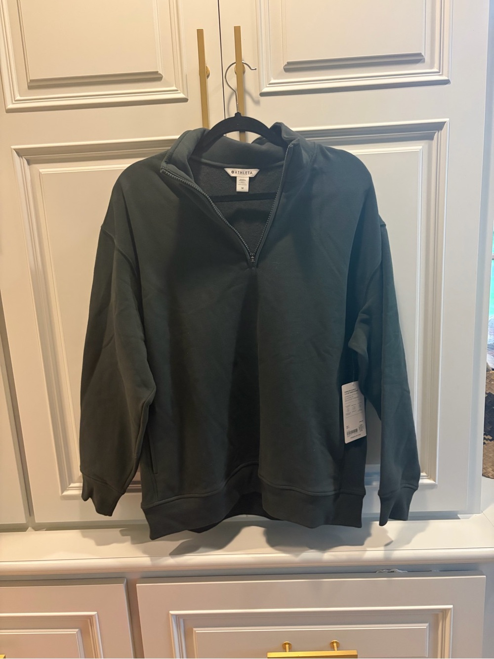 Athleta Men's Olive Green Quarter-Zip Pullover